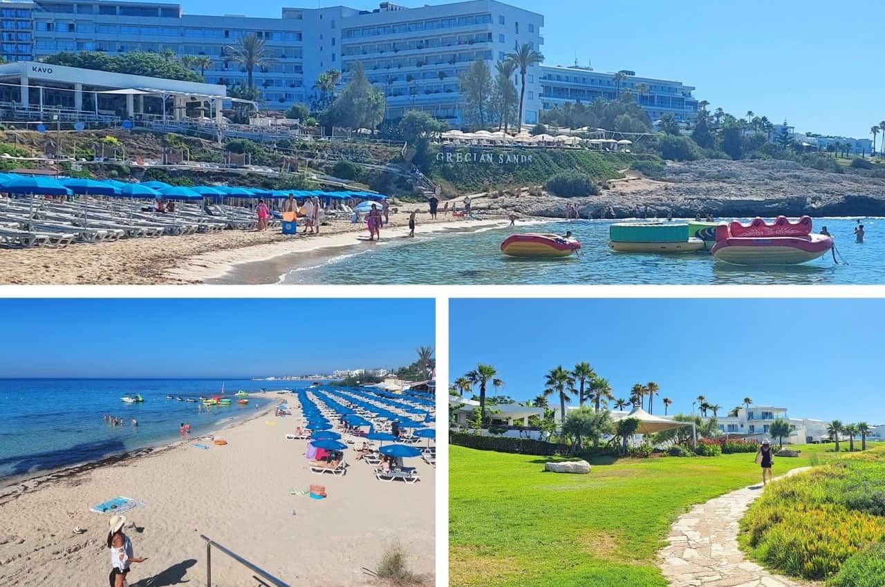 Cyprus, Ayia Napa, Glyki Nero Beach and Grecian Sands Hotel