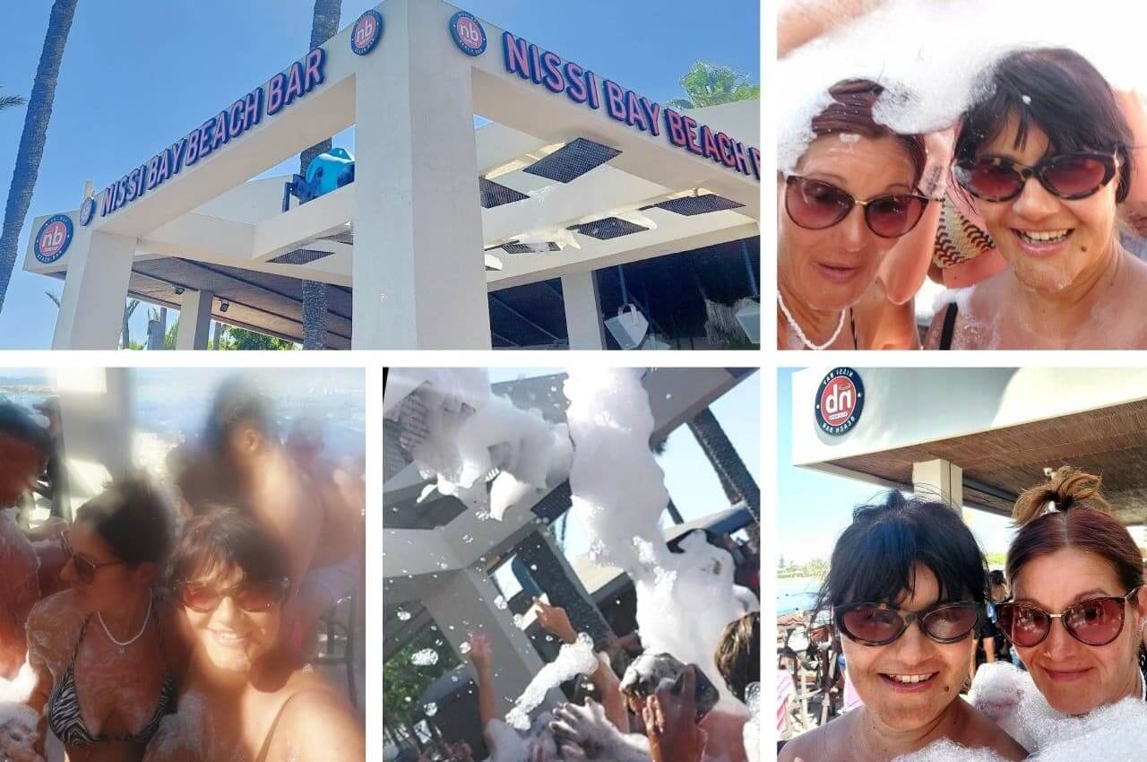 Cyprus, Foam party on the Nissi Beach. Pena parti na plaži Nisi.
