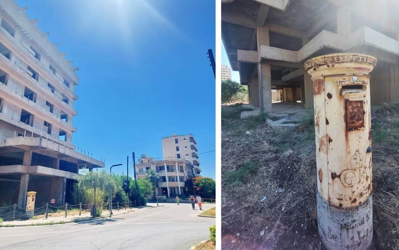 Abandoned buildings and postbox in Varosha, Cyprus