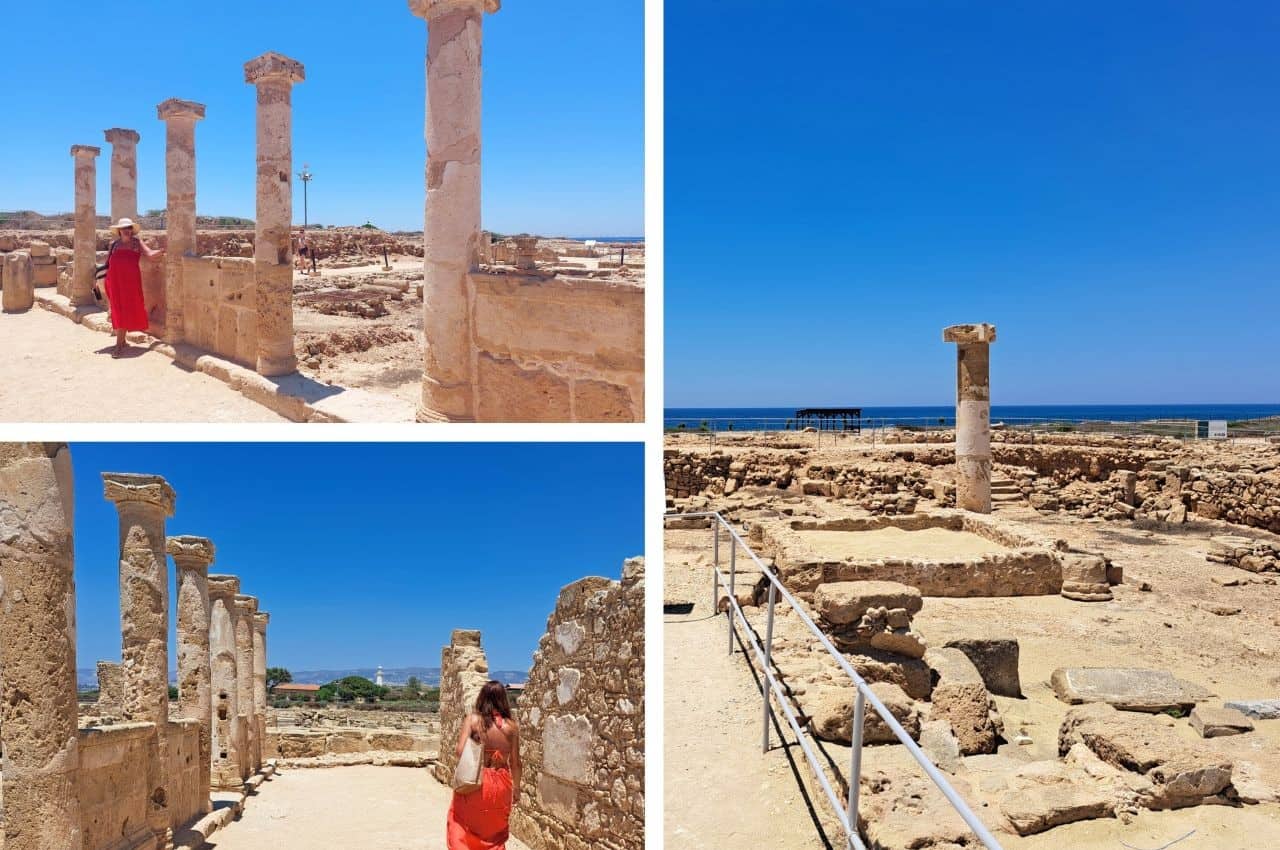 Cypros, Arch.park, Ruins and columns of the Villa of Theseus