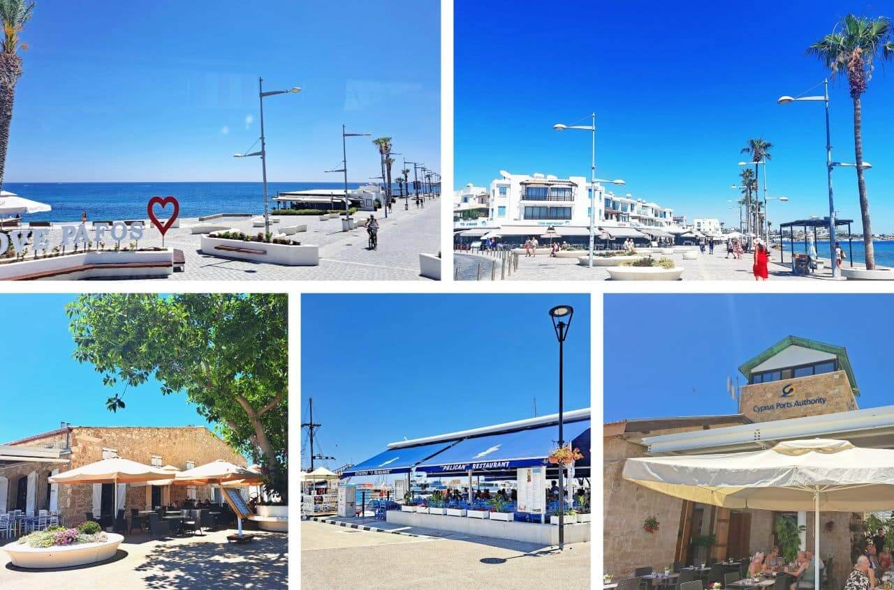 Cyprus, Paphos coastal boardwalk