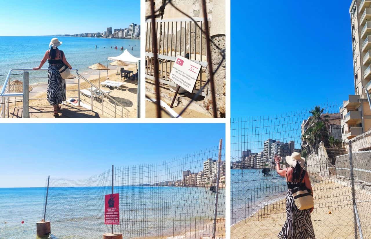 Fenced part of the beach in Varosha, Cyprus