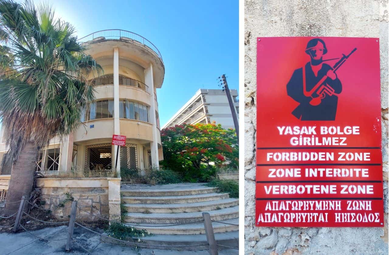 Forbidden zone of Varosha, Cyprus. Zabranjena zona u gradu Varoša, Kipar