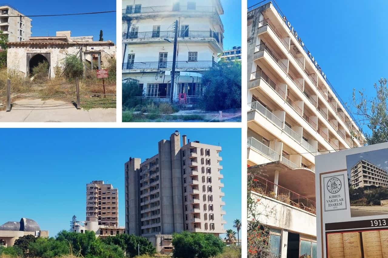 Remains of the hotels and houses in Varosha, Cyprus