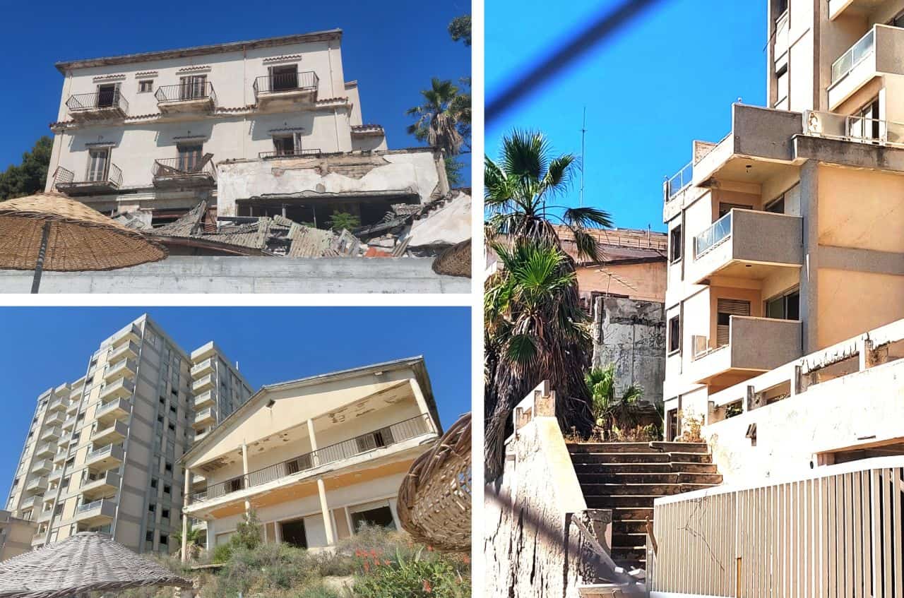 The hotel ruins at the Palm Beach, Varosha, Cyprus