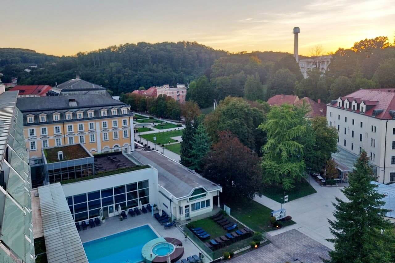 A view of Rogaška Slatina from the Katarina Suite, Grand Donat Hotel Superior