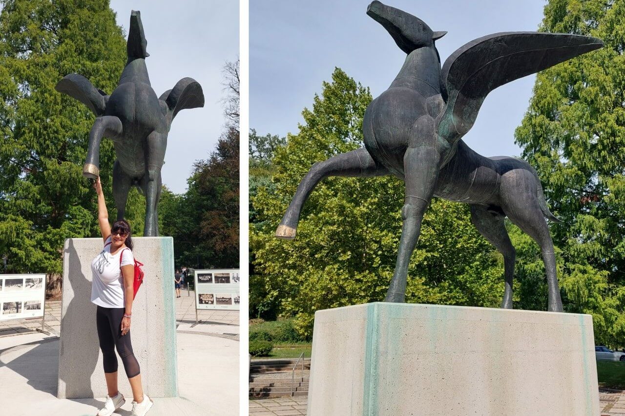 Pegasus statue at the centre of Rogaška Slatina